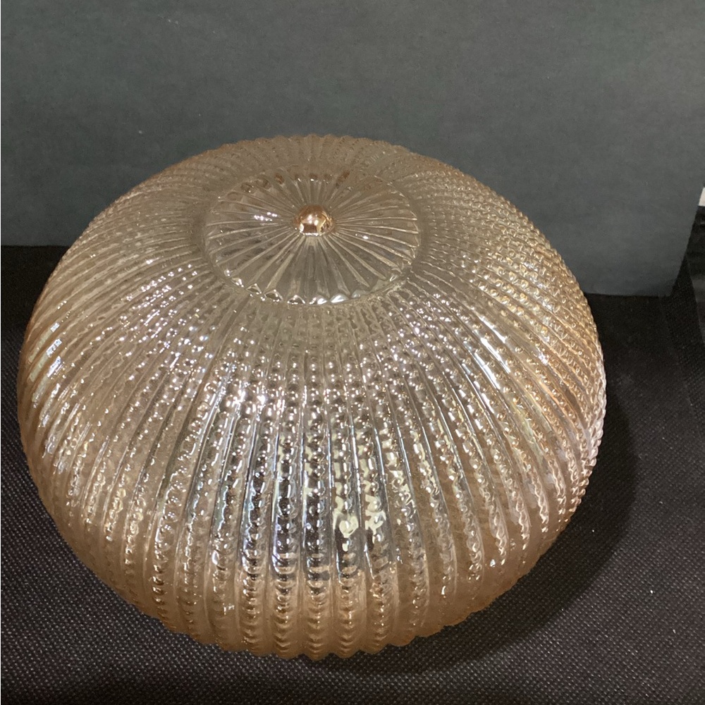 Amber Iridescent Ribbed Glass Ceiling Shade Replacement